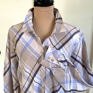 Style & co. chic linen relaxed fit button down